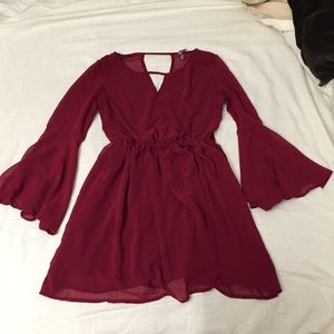 Red flowy dress
